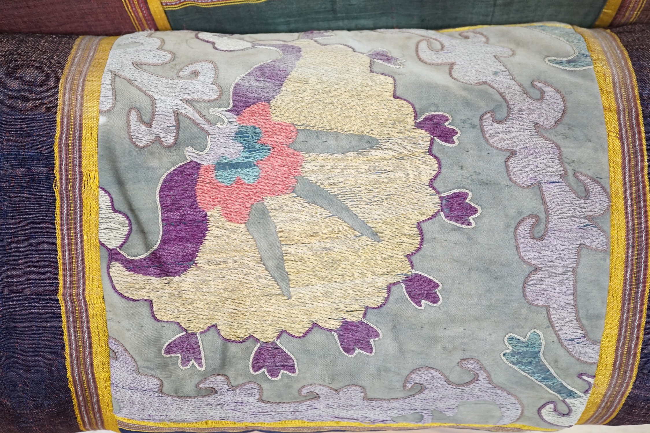 Two Islamic embroidered pillow cases